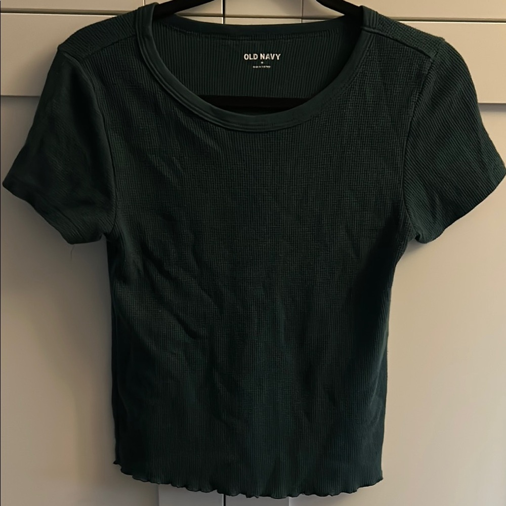 Old Navy Women's Green Ribbed Top